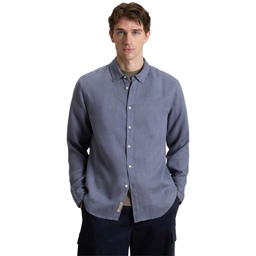 Camicia in puro lino tinta in capo da uomo Woolrich | CFWOSI201331194